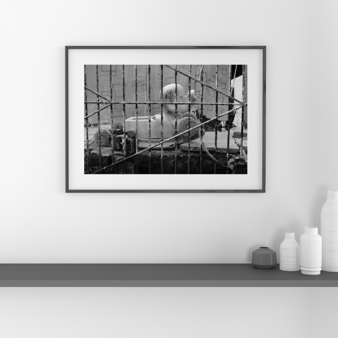 Caged Childhood – 24x16 Inch Framed Print
